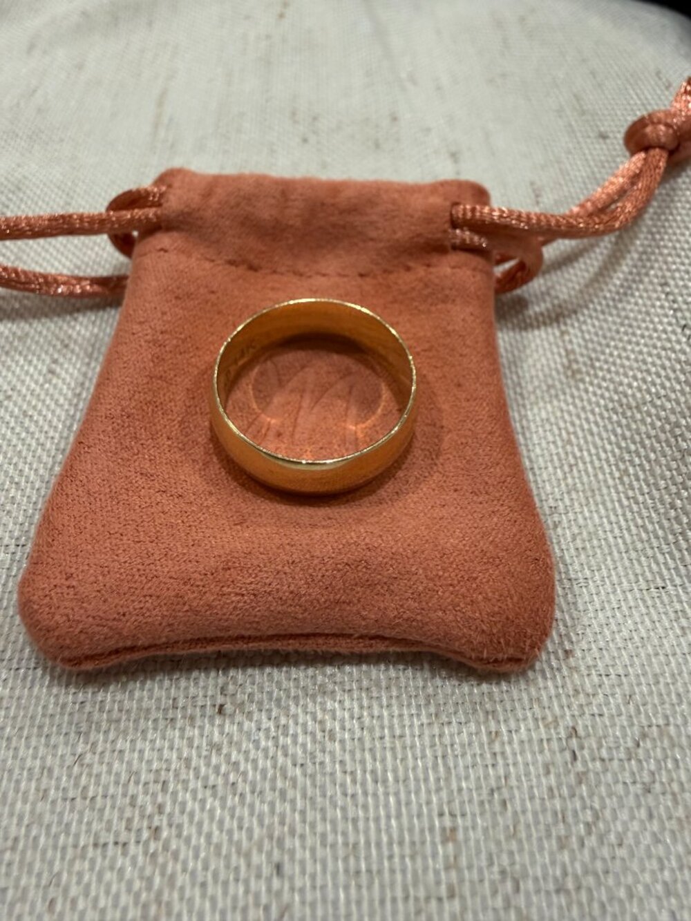 Mejuri 6mm 14k Solid Yellow Gold Curve Band Wedding Ring Sz 5.5 $1200 - Picture 3 of 5